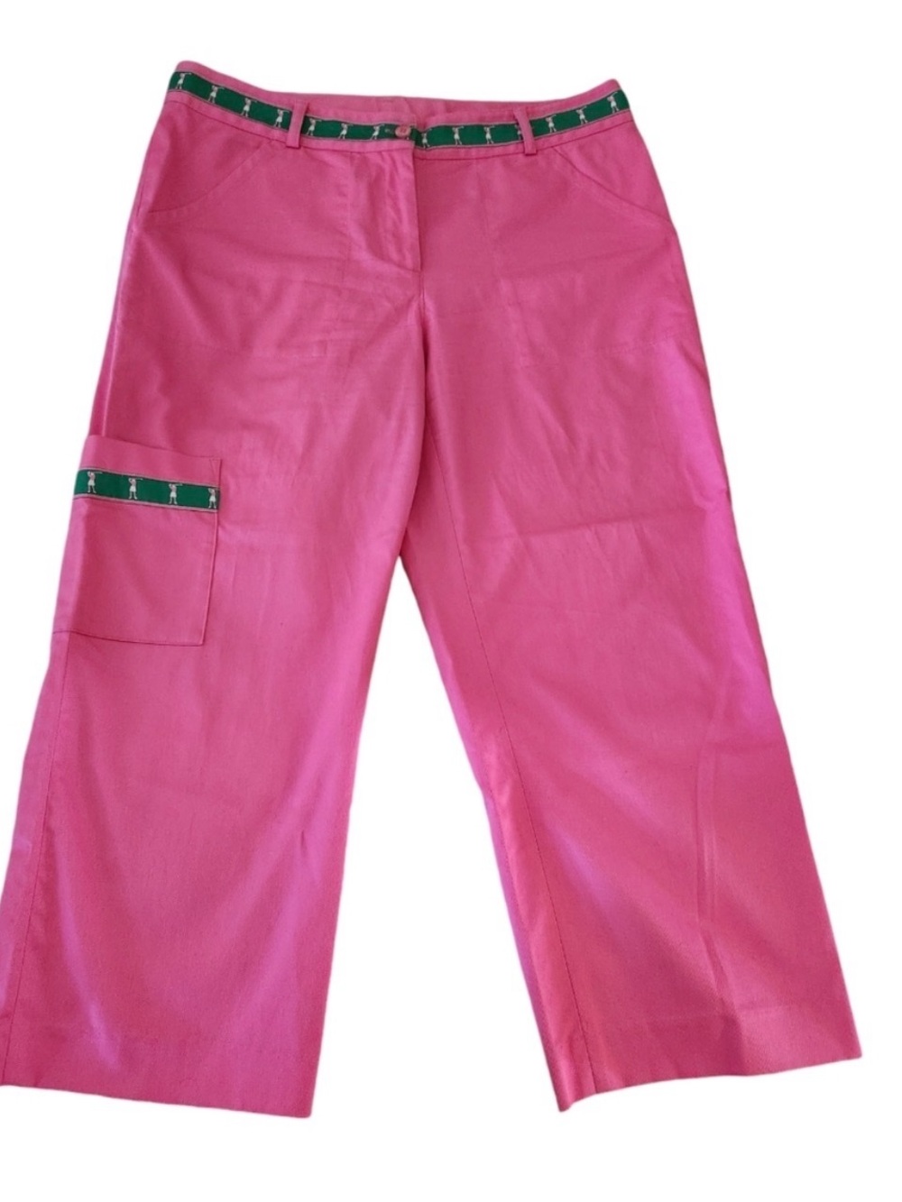 Lilly Pulitzer Hibiscus Pink Golf Putter Capri Pants Size 10